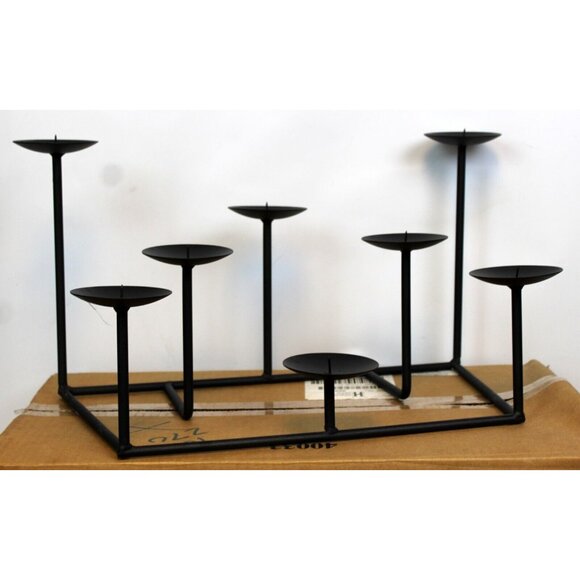 Southern Living Red Mountain 8 Tray Fireplace Candle Holder Pillar Black #40033 - Picture 1 of 8